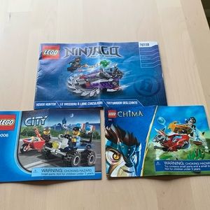 FREE w/Lego purchase, Lego instructions - 60006 City, 70720 Ninjago, 70113 Chima